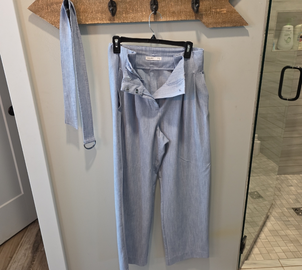 Nine West Sky Blue Wide-Leg Pants